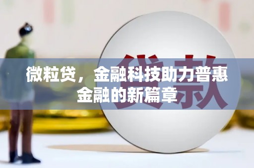 丰顺微粒贷，金融科技助力普惠金融的新篇章