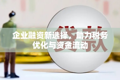 田家庵企业融资新选择，助力税务优化与资金流动
