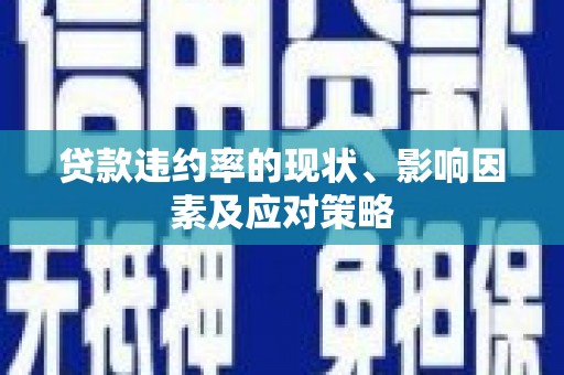 绩溪贷款违约率的现状、影响因素及应对策略