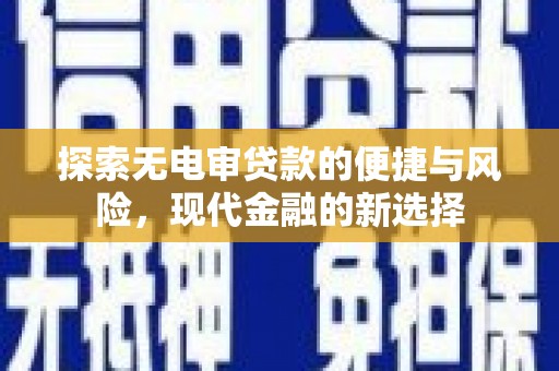 龙文探索无电审贷款的便捷与风险，现代金融的新选择