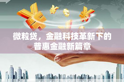 铁东微粒贷，金融科技革新下的普惠金融新篇章